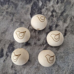 BeautifulGifts  - Holzperlen mit Gravur | Vogel | Möwe | Engraved Wood pearls |