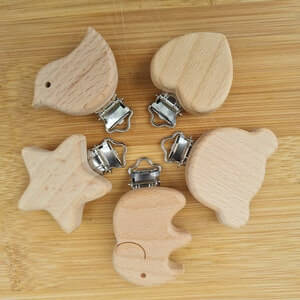 BeautifulGifts - Schnullerkette mit Name Motiv-Elefant , Mint-Grün/Grau o. Rosa, für Babys als Geschenk, Mädchen und Jungen, Clipform nach Wahl