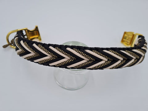 BeautifulGifts - Hundehalsband für kleine und große Hunde geeignet, Paracord "Grafen", auch mit Metall-Klickverschluss Rose / Kunststoff erhältlich