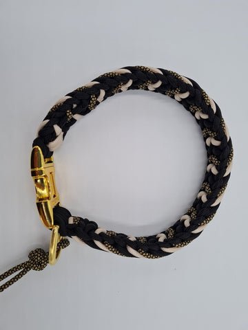 BeautifulGifts - Hundehalsband für kleine und große Hunde geeignet, Paracord "Grafen", auch mit Metall-Klickverschluss Rose / Kunststoff erhältlich
