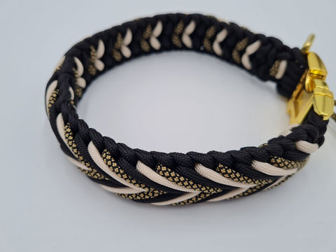 BeautifulGifts - Hundehalsband für kleine und große Hunde geeignet, Paracord "Grafen", auch mit Metall-Klickverschluss Rose / Kunststoff erhältlich
